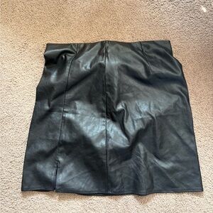 Old Navy Black Leather Pencil Skirt